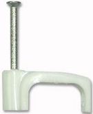 CABLE CLIP TWIN & EARTH WHT 1MM 100/PK