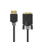 HDMI™ Cable | HDMI™ Connector | DVI-D 24+1-Pin Male | 1080p | Gold Plated | 2.00 m | Straight | PVC | Anthracite | Window Box with Euro Lock