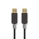 USB Cable | USB 3.2 Gen 1 | USB-A Male | USB-A Male | 5 Gbps | Gold Plated | 2.00 m | Round | PVC | Anthracite | Box