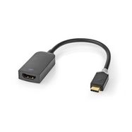 USB-C™ Adapter | USB 3.2 Gen 1 | USB-C™ Male | HDMI™ Output | 4K@60Hz | 0.20 m | Round | Gold Plated | PVC | Anthracite | Window Box with Euro Lock