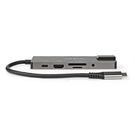 USB Multi-Port Adapter | USB 3.2 Gen 1 | USB-C™ Male | HDMI™ Output / RJ45 Female / SD / 2x USB-C™ / 3.5 mm Female / 3x USB-A Female | 5 Gbps | 0.20 m | Round | Gold Plated | PVC | Anthracite | Box