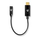 USB-C™ Adapter | USB 3.2 Gen 1 | USB-C™ Male | 3.5 mm Female | 0.15 m | Round | Nickel Plated | PVC | Black | Box