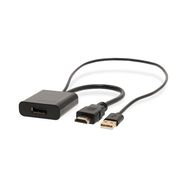 HDMI™ Adapter | HDMI™ Connector | DisplayPort Male / USB-A Male | Gold Plated | Straight | PVC | Black | 1 pcs | Box