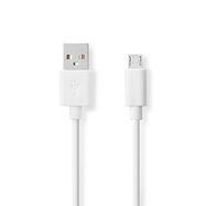 USB Cable | USB 2.0 | USB-A Male | USB Micro-B Male | 480 Mbps | Nickel Plated | 1.00 m | Round | PVC | White | Box