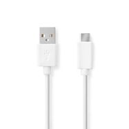 USB Cable | USB 2.0 | USB-A Male | USB-C™ Male | 60 W | 480 Mbps | Nickel Plated | 1.00 m | Round | PVC | White | Box