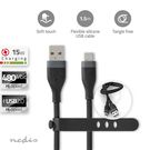 USB Cable | USB 2.0 | USB-A Male | USB-C™ Male | 15 W | 480 Mbps | Nickel Plated | 1.50 m | Round | Silicone | Black | Box