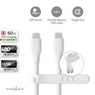 USB Cable | USB 2.0 | USB-C™ Male | USB-C™ Male | 60 W | 480 Mbps | Nickel Plated | 1.50 m | Round | Silicone | White | Box