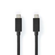 USB Cable | USB 3.2 Gen 2 | USB-C™ Male | USB-C™ Male | 100 W | 4K@60Hz | 20 Gbps | Nickel Plated | 1.00 m | Round | PVC | Black | Box