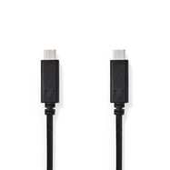 USB Cable | USB 3.2 Gen 1 | USB-C™ Male | USB-C™ Male | 60 W | 4K@60Hz | 5 Gbps | Nickel Plated | 2.00 m | Round | PVC | Black | Box