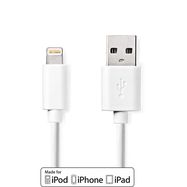 Lightning Cable | USB 2.0 | Apple Lightning 8-Pin | USB-A Male | 480 Mbps | Nickel Plated | 3.00 m | Round | PVC | White | Label