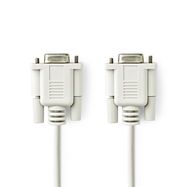Null Modem cable | D-SUB 9-Pin Female | D-SUB 9-Pin Female | Nickel Plated | 2.00 m | Round | PVC | Ivory | Label