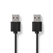 USB Cable | USB 2.0 | USB-A Male | USB-A Male | 480 Mbps | Nickel Plated | 2.00 m | Round | PVC | Black | Label