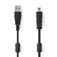 USB Cable | USB 2.0 | USB-A Male | UC-E6 8-Pins Male | 480 Mbps | Nickel Plated | 2.00 m | Round | PVC | Black | Label