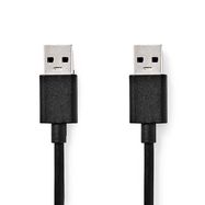 USB Cable | USB 3.2 Gen 1 | USB-A Male | USB-A Male | 5 Gbps | Nickel Plated | 1.00 m | Round | PVC | Black | Label