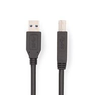 USB Cable | USB 3.2 Gen 1 | USB-A Male | USB-B Male | 5 Gbps | Nickel Plated | 2.00 m | Round | PVC | Black | Label