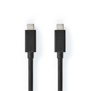 USB Cable | USB 3.2 Gen 2 | USB-C™ Male | USB-C™ Male | 100 W | 4K@60Hz | 20 Gbps | Nickel Plated | 2.00 m | Round | PVC | Black | Label