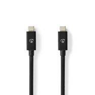 USB Cable | USB 4.0 Gen 3x2 | USB-C™ Male | USB-C™ Male | 240 W | 8K@60Hz | 40 Gbps | Nickel Plated | 1.00 m | Round | PVC | Black | Label