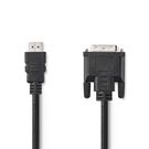 HDMI™ Cable | HDMI™ Connector | DVI-D 24+1-Pin Male | 1080p | Nickel Plated | 5.00 m | Straight | PVC | Black | Envelope