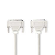 Serial Cable | D-SUB 25-Pin Male | D-SUB 25-Pin Female | Nickel Plated | 5.00 m | Round | PVC | Ivory | Polybag