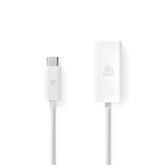 USB Network Adapter | USB 3.2 Gen 1 | 1000 Mbps | USB-C™ Male | RJ45 Female | 0.20 m | Round | Nickel Plated | Tinned Copper | White | Envelope