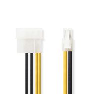 Internal Power cable | P4 Male | Molex Male | Gold Plated | 0.20 m | Round | PVC | Black / Yellow | Polybag