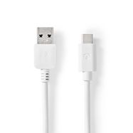 USB Cable | USB 3.2 Gen 2 | USB-A Male | USB-C™ Male | 60 W | 10 Gbps | Nickel Plated | 1.00 m | Round | PVC | White | Box