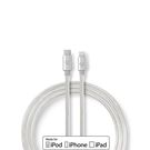 Lightning Cable | USB 2.0 | Apple Lightning 8-Pin | USB-C™ Male | 480 Mbps | Gold Plated | 2.00 m | Round | Braided / Nylon | Aluminium | Cover Window Box