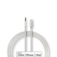 Lightning Adapter | Apple Lightning 8-Pin | 3.5 mm Male | Gold Plated | 1.00 m | Round | Nylon