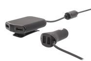Car Charger 4-Outputs 9.6 A USB Black
