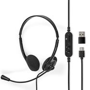 PC Headset | On-Ear | Stereo | USB Type-A / USB Type-C™ | Fold-Away Microphone | Black