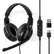 PC Headset | Over-Ear | Stereo | USB Type-A / USB Type-C™ | Fold-Away Microphone | Black