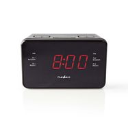 Digital Alarm Clock Radio | LED Display | 1x 3.5 mm Audio Input | Time projection | AM / FM | Snooze function | Sleep timer | Number of alarms: 2 | Black