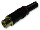 PHONO SOCKET, RED/GOLD