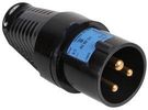 PLUG, 16A, 240V, BLACK, 2P+E WAY