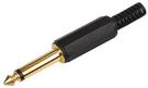 6.35MM (1/4IN) JACK PLUG, 2P, GOLD