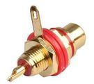 CHASSIS SOCKET, PHONO/RCA, GOLD/RED