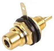 CHASSIS SOCKET, PHONO/RCA, GOLD/BLACK