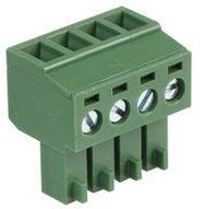 TERMINAL BLOCK, PLUGGABLE, 4POS, 16AWG