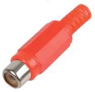 PHONO SOCKET, IN LINE, RED