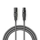 Balanced Audio Cable | XLR 3-Pin Male | XLR 3-Pin Female | Nickel Plated | 15.0 m | Round | PVC | Dark Grey | Gift Box