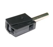 Kištukas bananinis 4 mm, 42V, 20A, užspaudžiamas, juodas WAGO