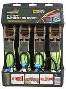 RATCHET TIE DOWN, 4PC, 1 X 15FT, PK4