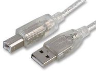 LEAD, USB2.0 A MALE-B MALE 3M CLEAR