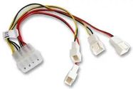 LEAD, 4X 3PIN FANS TO MOLEX