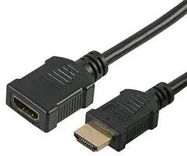 LEAD, HDMI MALE-FEMALE, GOLD, 0.5M