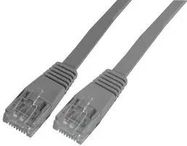 PATCH LEAD, SLIM CAT 5E, GREY 0.5M