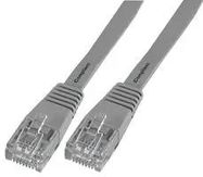 LEAD, FLAT CAT5E, LSOH, GREY, 0.5M