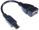 MICRO USB CORD, 2.0 A PLUG-RCPT, 100MM
