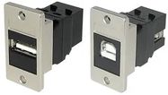 COUPLER, USB 2.0, TYPE A-B, RCPT, BLACK