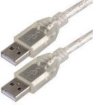 LEAD, USB2.0 A MALE-A MALE, CLEAR 3M